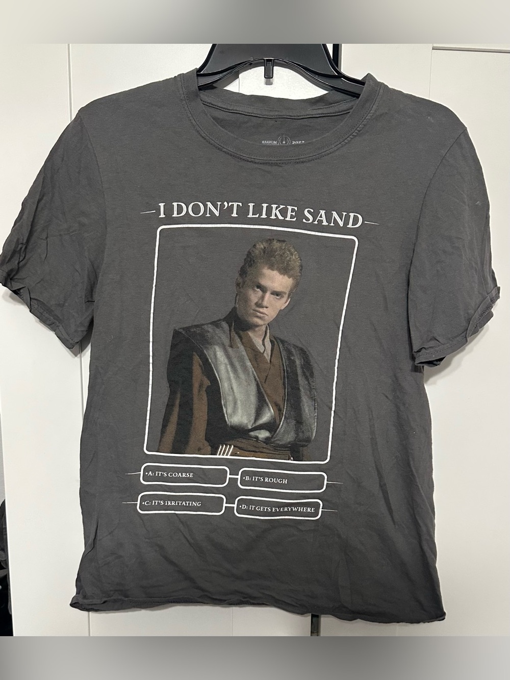 Graphic Crewneck T-Shirt - Charcoal "I Don't Like Sand"